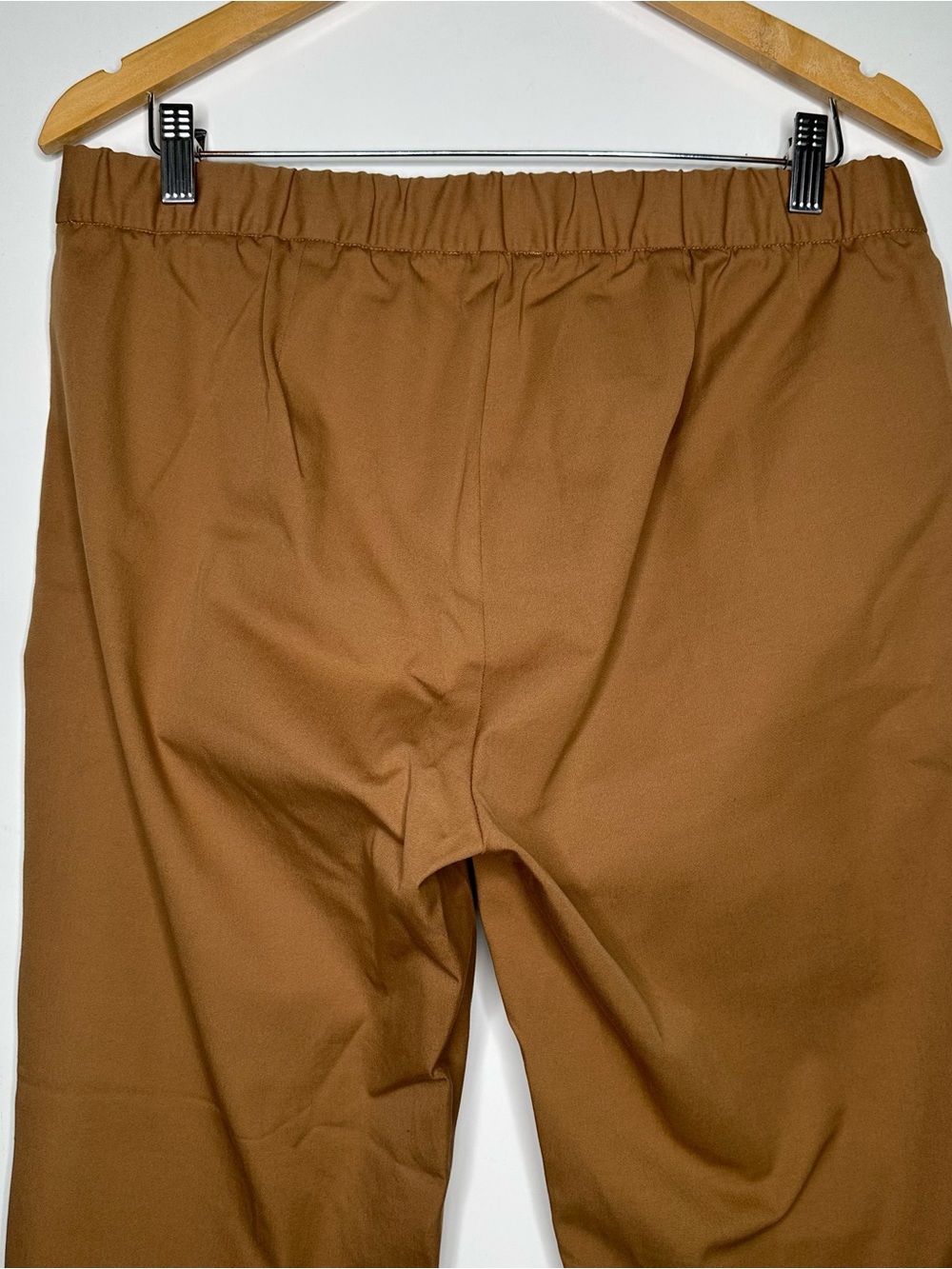 Eileen Fisher Organic Cotton Elastic Waist Pull On Crop Pants Brown Medium - Picture 7 of 8